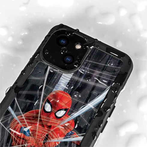 Marvel Spiderman Web Throw iPhone 15 Waterproof Case