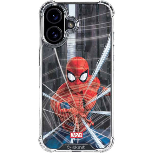 Marvel Spiderman Web Throw iPhone 16 Clear Case