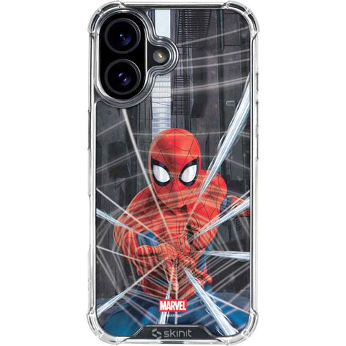 Marvel Spiderman Web Throw iPhone 16 Plus Clear Case