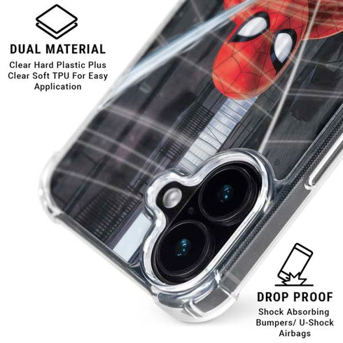 Marvel Spiderman Web Throw iPhone 16 Plus Clear Case