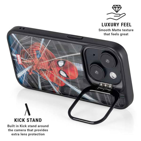 Marvel Spiderman Web Throw iPhone 16 Plus Kickstand Case