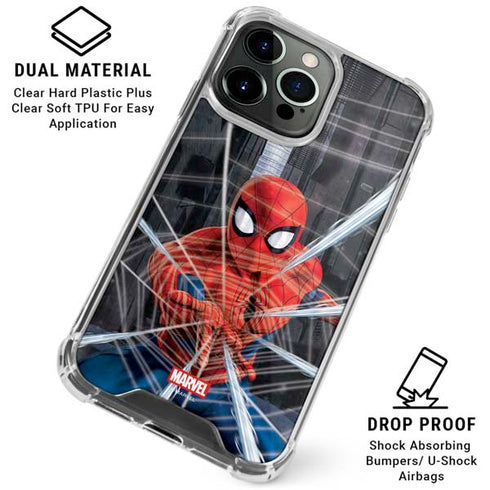 Marvel Spiderman Web Throw iPhone 16 Pro Max Clear Case