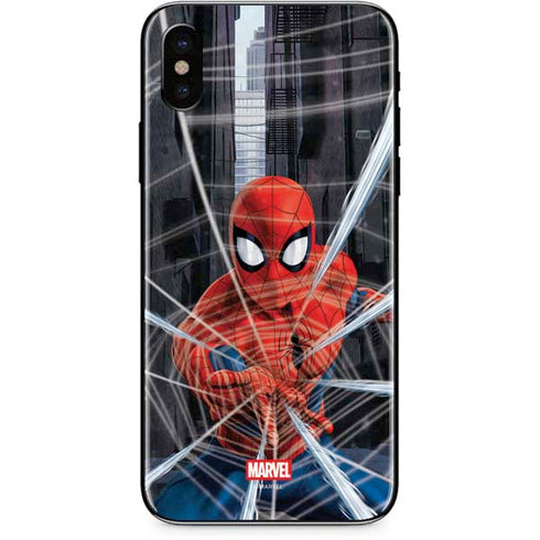 Marvel Spiderman Web Throw iPhone X Skin