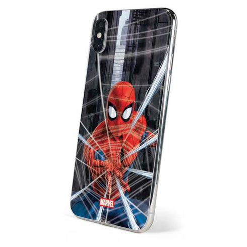 Marvel Spiderman Web Throw iPhone X Skin