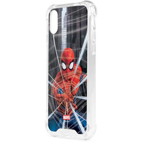 Marvel Spiderman Web Throw iPhone XS Clear Case