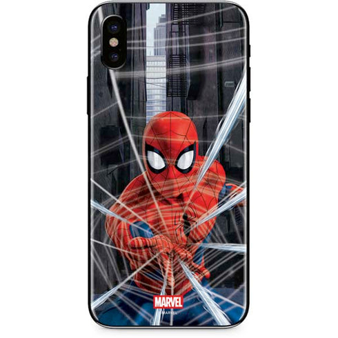Marvel Spiderman Web Throw iPhone XS Skin