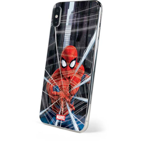 Marvel Spiderman Web Throw iPhone XS Skin