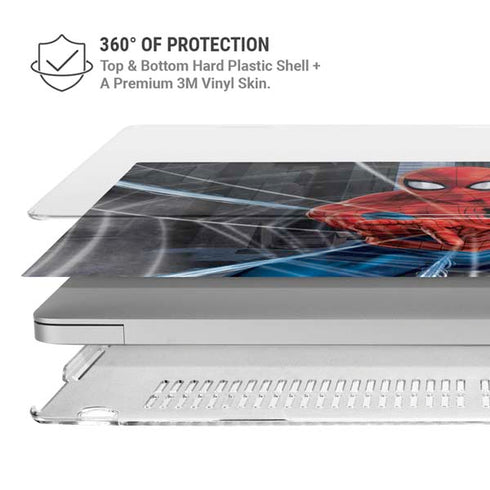 Marvel Spiderman Web Throw MacBook Pro 14in (2021-24) Case plus Skin
