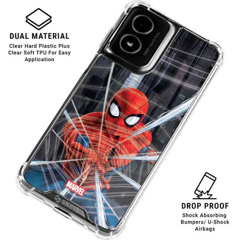 Marvel Spiderman Web Throw Moto G Power 5G (2024) Clear Case
