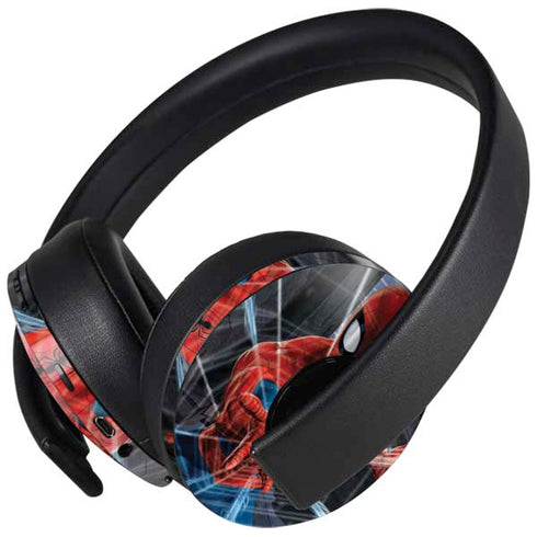 Marvel Spiderman Web Throw PlayStation 4 Gold Wireless Headset Skin