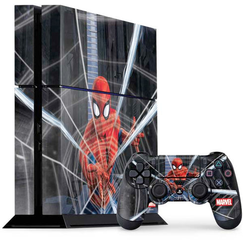 Marvel Spiderman Web Throw PS4 Console and Controller Bundle Skin
