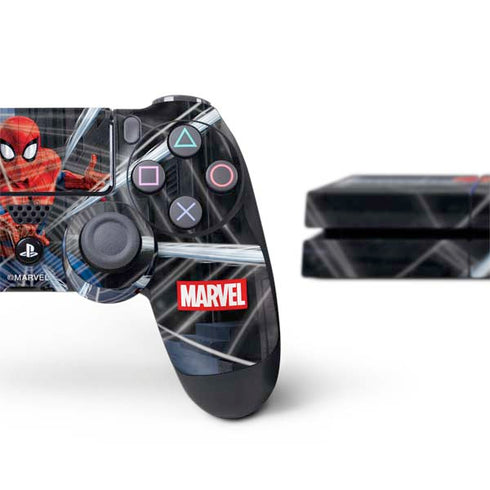 Marvel Spiderman Web Throw PS4 Console and Controller Bundle Skin