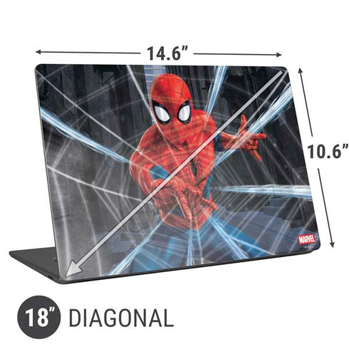 Marvel Spiderman Web Throw Universal Laptop 18in (14.6 x 10.6in) Skin