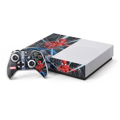 Marvel Spiderman Web Throw Xbox One S Console and Controller Bundle Skin