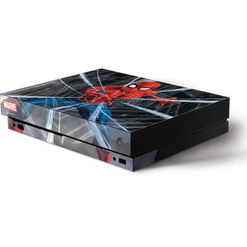 Marvel Spiderman Web Throw Xbox One X Console Skin