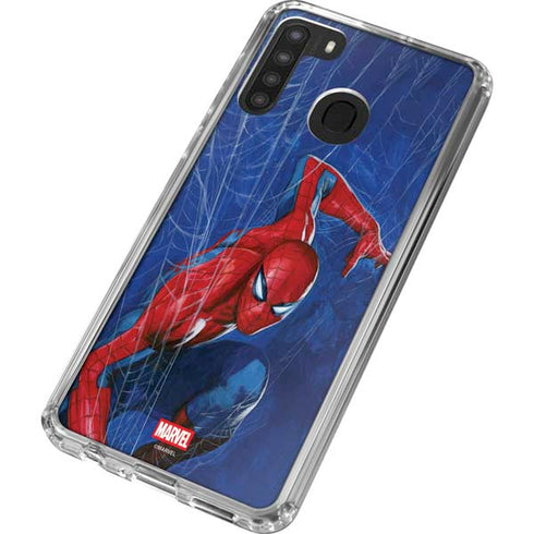 Marvel Spiderman World of Webs Galaxy A21 Clear Case