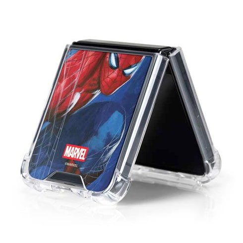 Marvel Spiderman World of Webs Galaxy Z Flip5 5G Clear Case