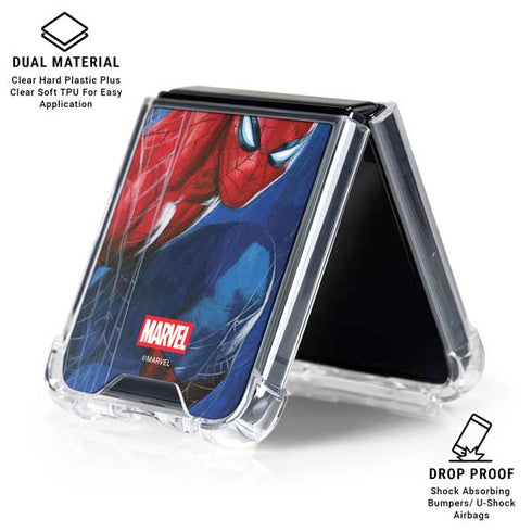 Marvel Spiderman World of Webs Galaxy Z Flip6 Clear Case