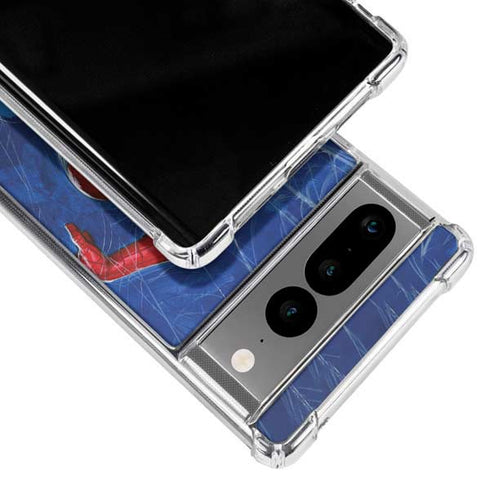 Marvel Spiderman World of Webs Google Pixel 7 Pro Clear Case
