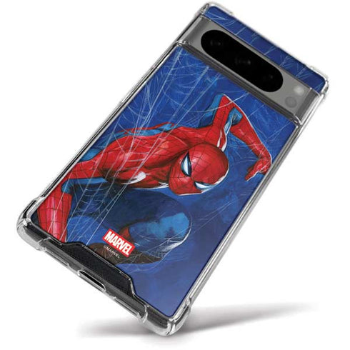 Marvel Spiderman World of Webs Google Pixel 8 Pro Clear Case