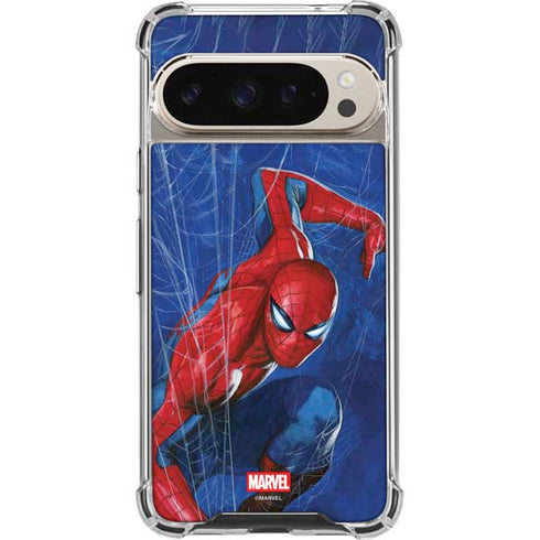 Marvel Spiderman World of Webs Google Pixel 9 Pro XL Clear Case