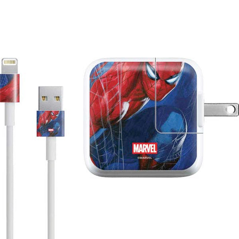 Marvel Spiderman World of Webs iPad Charger (10W USB) Skin
