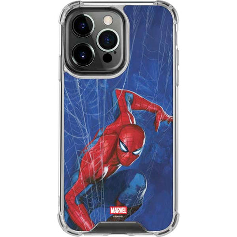 Marvel Spiderman World of Webs iPhone 14 Pro Clear Case