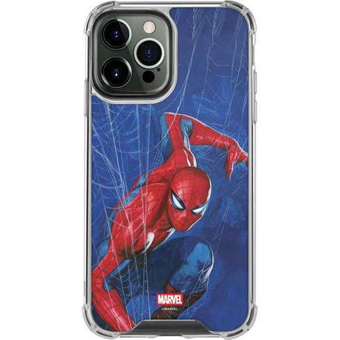 Marvel Spiderman World of Webs iPhone 14 Pro Max Clear Case