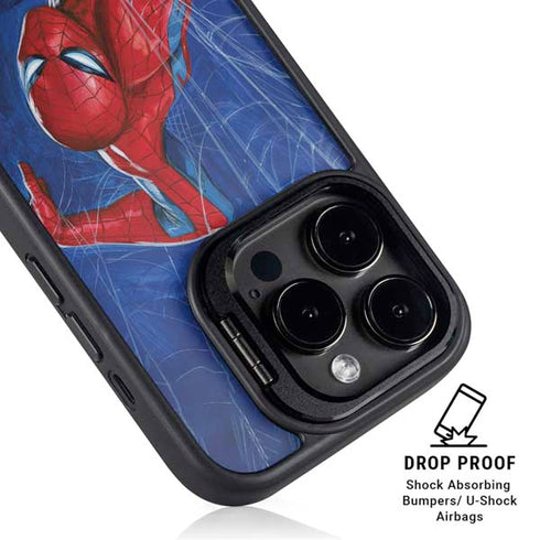 Marvel Spiderman World of Webs iPhone 15 Pro Kickstand Case