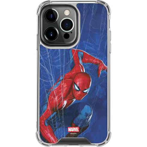 Marvel Spiderman World of Webs iPhone 15 Pro Max Clear Case