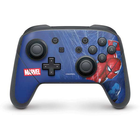 Marvel Spiderman World of Webs Nintendo Switch Pro Controller Skin