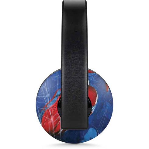 Marvel Spiderman World of Webs PlayStation 4 Gold Wireless Headset Skin
