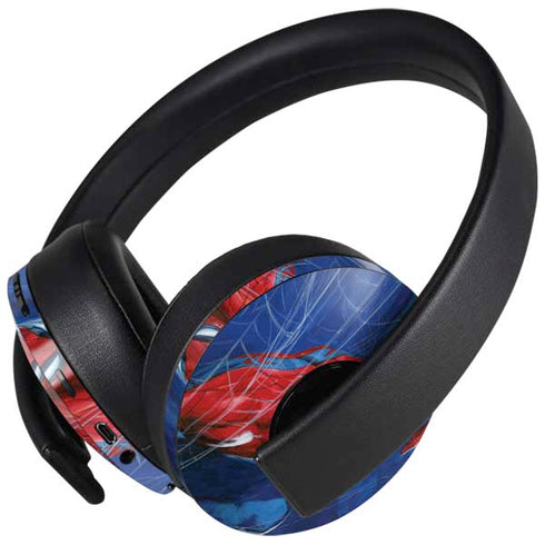 Marvel Spiderman World of Webs PlayStation 4 Gold Wireless Headset Skin