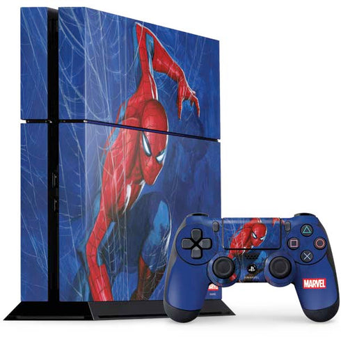 Marvel Spiderman World of Webs PS4 Console and Controller Bundle Skin