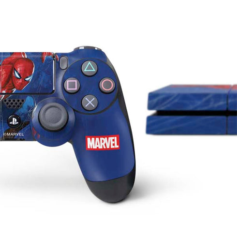 Marvel Spiderman World of Webs PS4 Console and Controller Bundle Skin