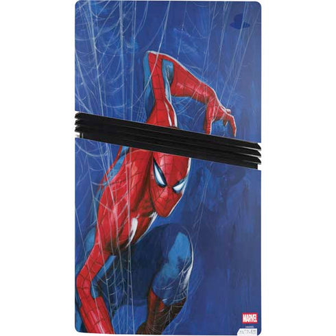 Marvel Spiderman World of Webs PS5 Pro Console Skin