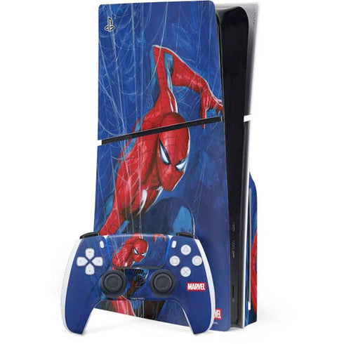 Marvel Spiderman World of Webs PS5 Slim Disk Bundle Skin