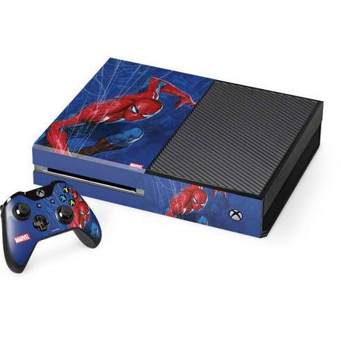 Marvel Spiderman World of Webs Xbox One Console and Controller Bundle Skin