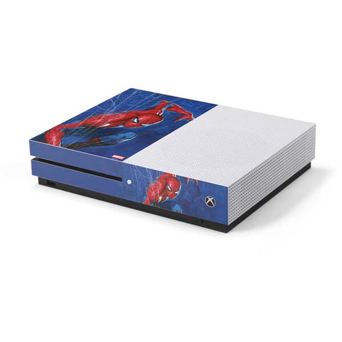 Marvel Spiderman World of Webs Xbox One S Console Skin