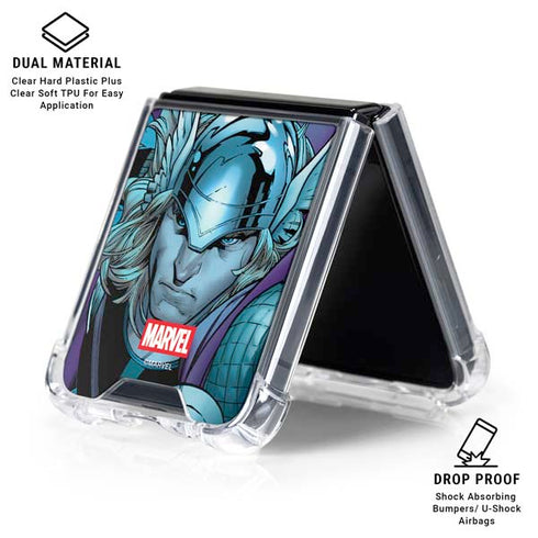 Marvel Thor Asgard on Ice Galaxy Z Flip6 Clear Case