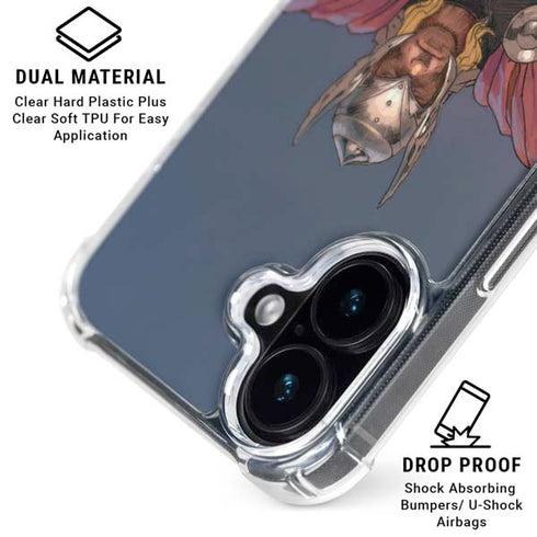 Marvel Thor God of Asgard iPhone 16 Plus Clear Case