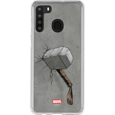 Marvel Thor Thor’s Hammer Mjolnir Galaxy A21 Clear Case