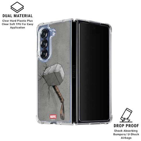 Marvel Thor Thor’s Hammer Mjolnir Galaxy Z Fold6 Clear Case