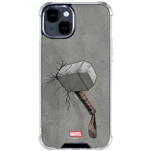 Marvel Thor Thor’s Hammer Mjolnir iPhone 15 Plus Clear Case