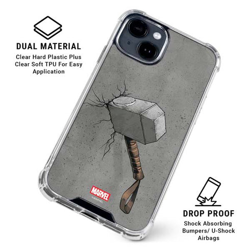 Marvel Thor Thor’s Hammer Mjolnir iPhone 15 Plus Clear Case