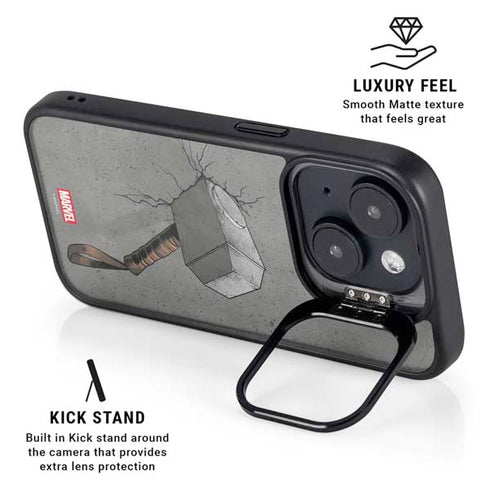 Marvel Thor Thor’s Hammer Mjolnir iPhone 15 Plus Kickstand Case