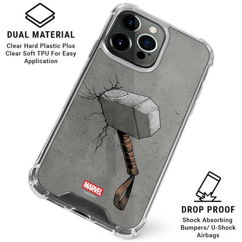 Marvel Thor Thor’s Hammer Mjolnir iPhone 15 Pro Max Clear Case