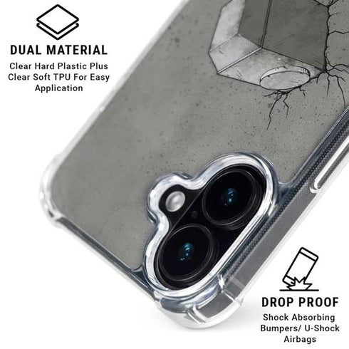 Marvel Thor Thor’s Hammer Mjolnir iPhone 16 Plus Clear Case
