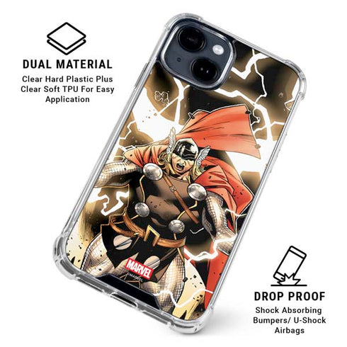 Marvel Thor Thor’s Lightning iPhone 15 Plus Clear Case