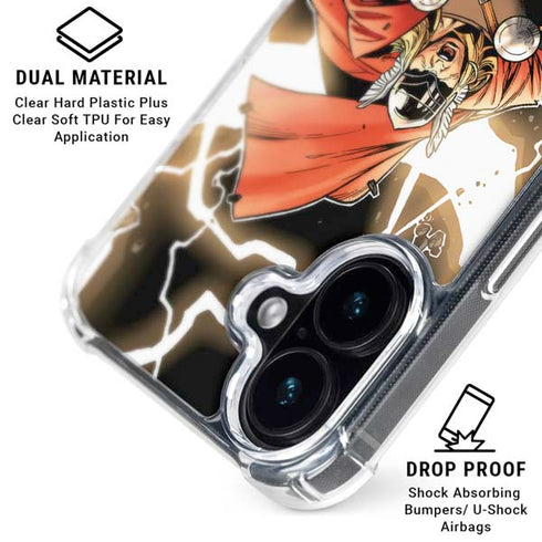 Marvel Thor Thor’s Lightning iPhone 16 Plus Clear Case
